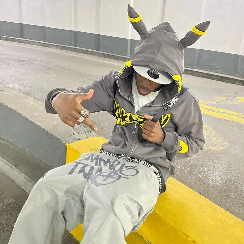 KAKAZZY Moon Umbreon Hoodie Couple Heavyweight Hooded Outerwear