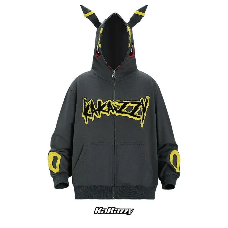 KAKAZZY Moon Umbreon Hoodie Couple Heavyweight Hooded Outerwear