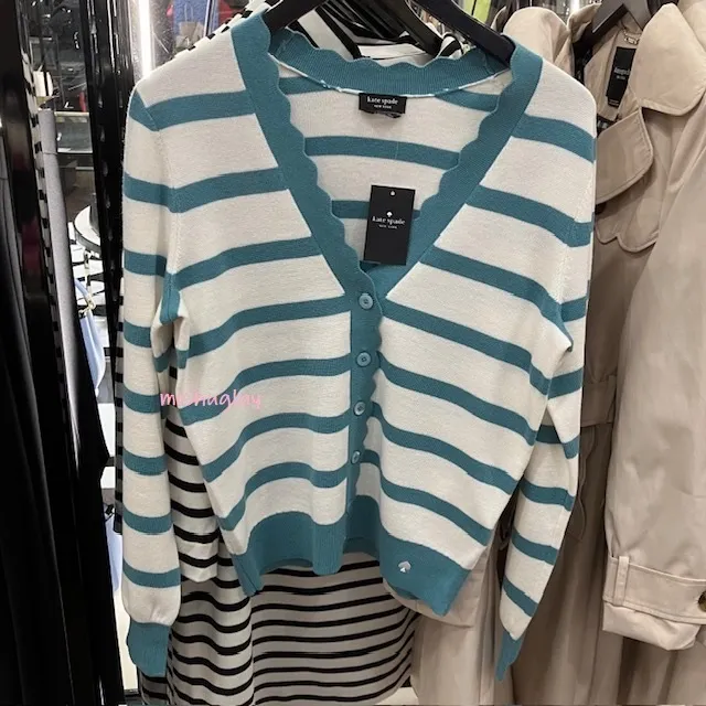 kate spade new york Striped Long Sleeve Office Elegant Outlet