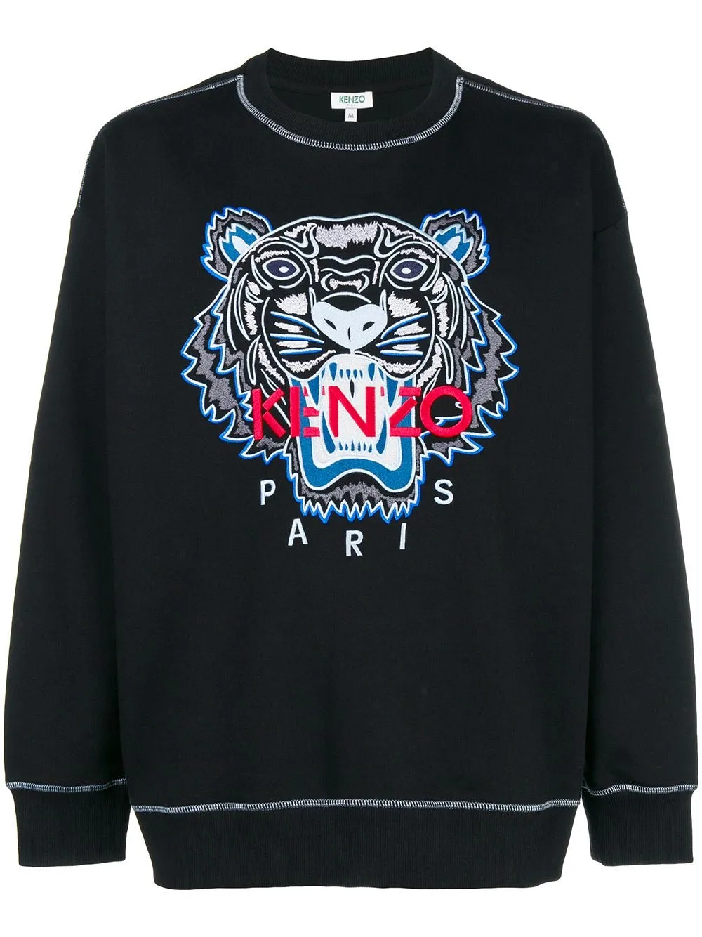 Kenzo black tiger embroidered sweatshirt