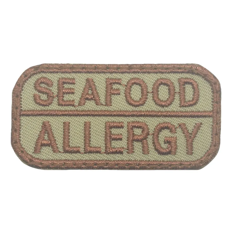 Khaki Seafood Allergy Patch.