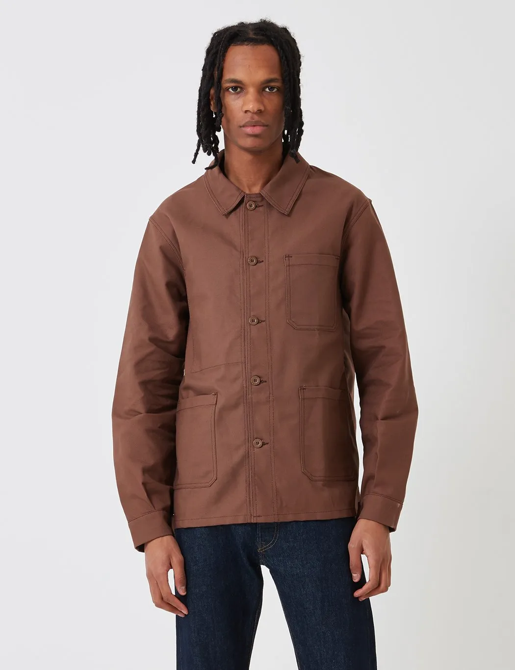 Laboureur Men's Cotton Work Jacket Brown.