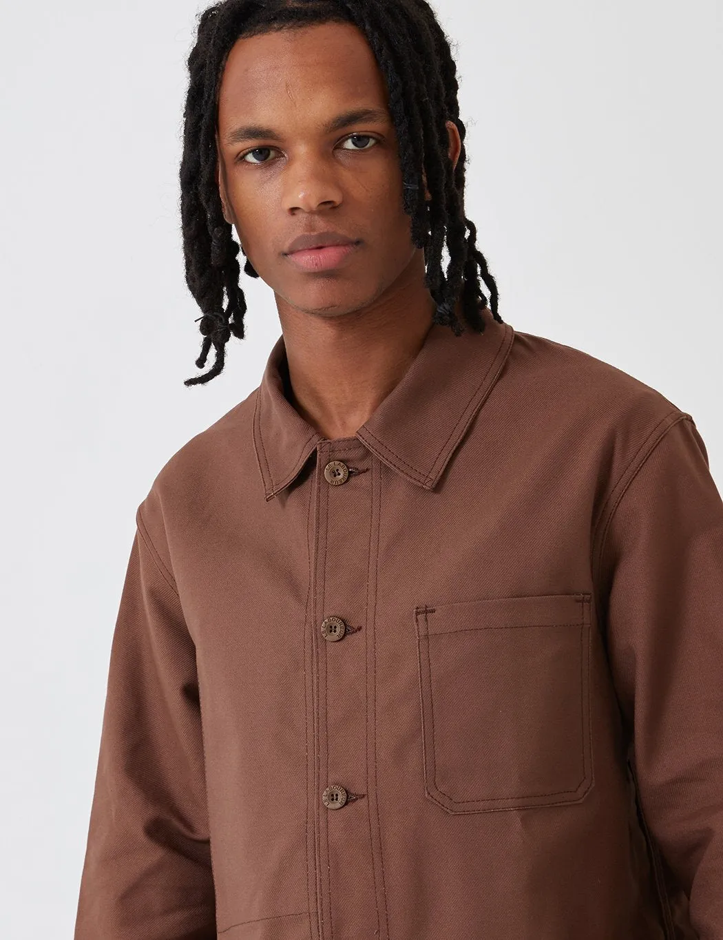 Laboureur Men's Cotton Work Jacket Brown.