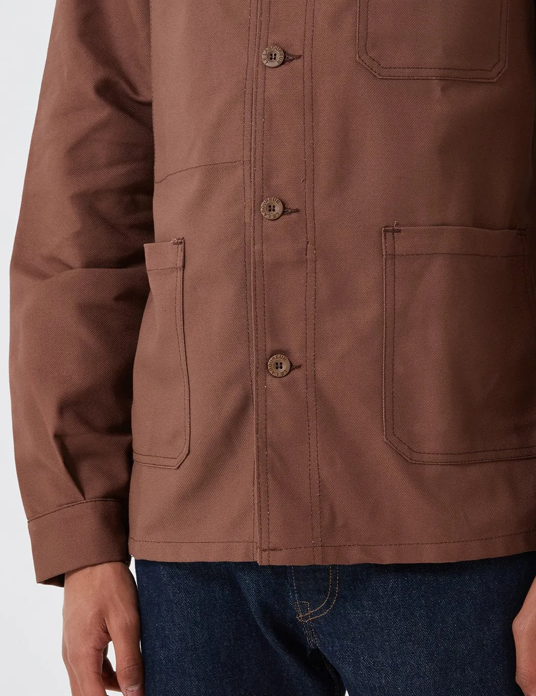 Laboureur Men's Cotton Work Jacket Brown.