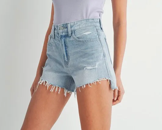 Cute Denim Cutoff Shorts - Laine