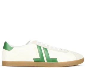 Lanvin Ecru/Green Low Top Nylon Sneakers