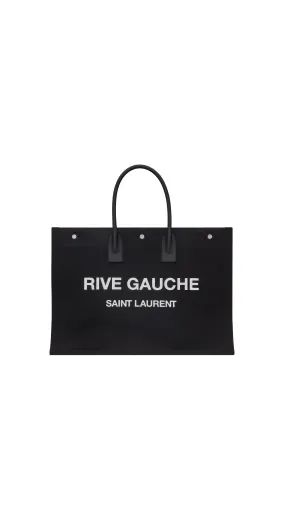 Large Black Rive Gauche Shopping Tote Bag