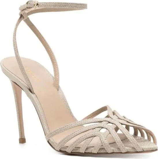 Le Silla Embrace 105mm glittered gold sandals