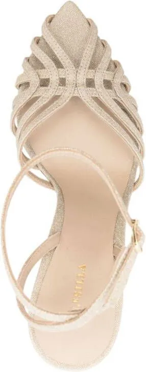 Le Silla Embrace 105mm glittered gold sandals