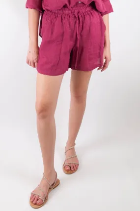 Linen Shorts with Drawstring - One Size