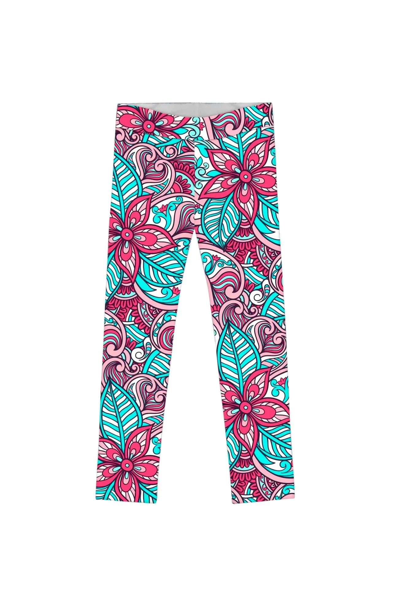 Lucy Girls Cute Green Pink Underwater Print Leggings