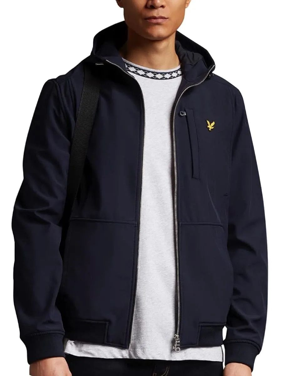 Dark Navy Softshell Hooded Jacket by Lyle and Scott