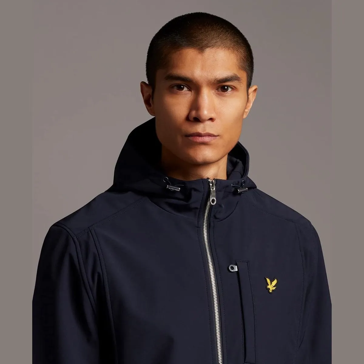 Dark Navy Softshell Hooded Jacket by Lyle and Scott