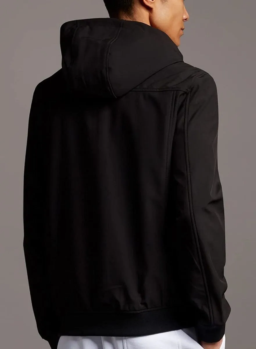 Lyle and Scott Casual Softshell Hooded Jacket in Jet Black