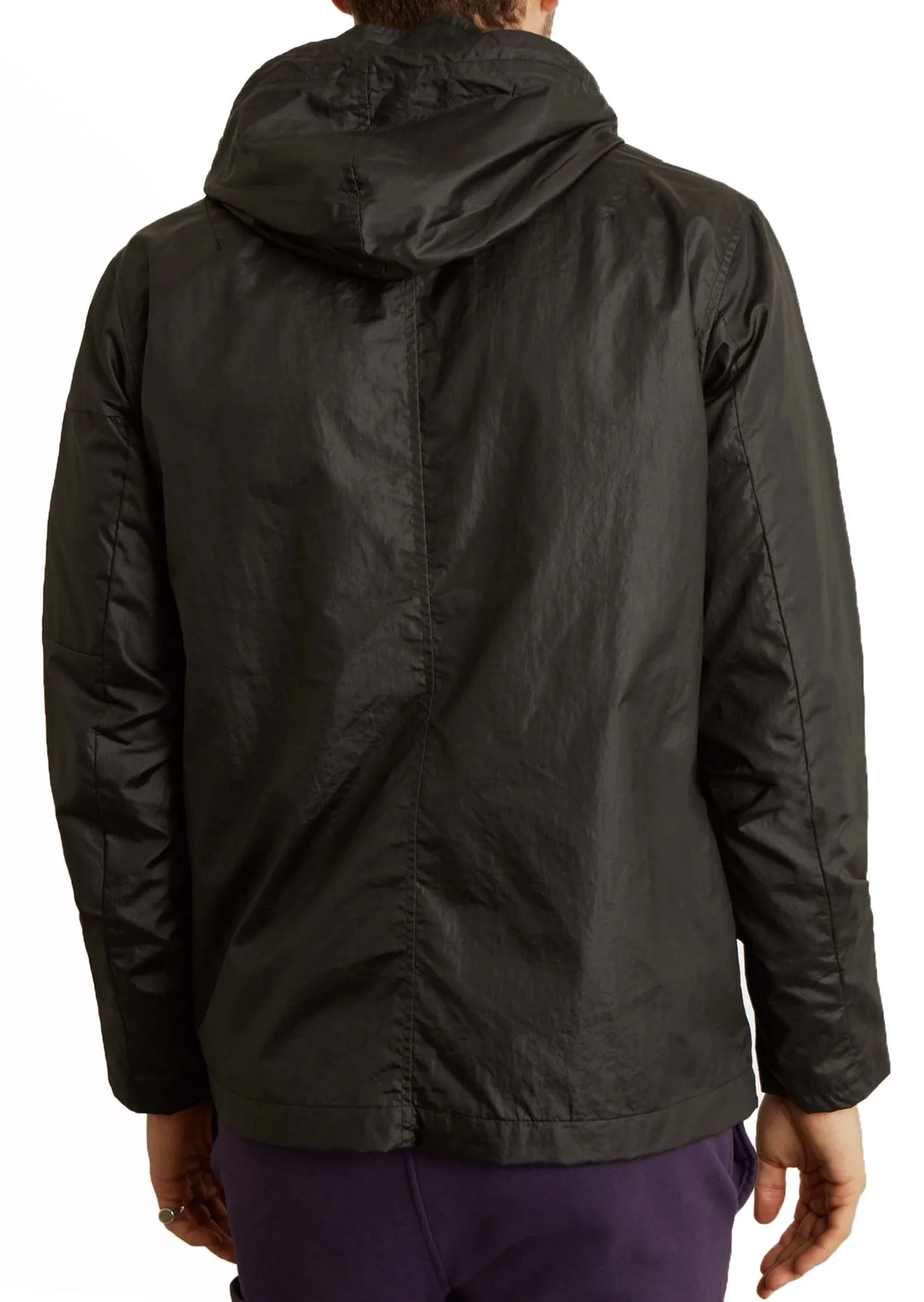 True Black Minimal Hooded Zip Through Jacket by Lyle and Scott