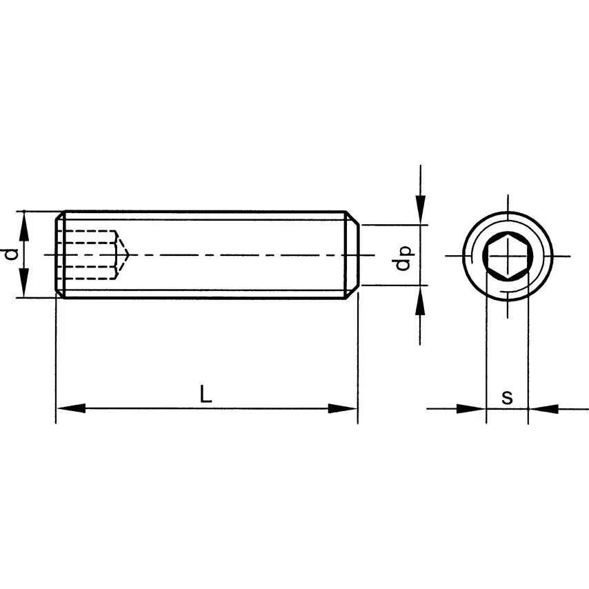 M8x30 SKT SET SCREW FLAT POINT (GR-45H) (14.9)