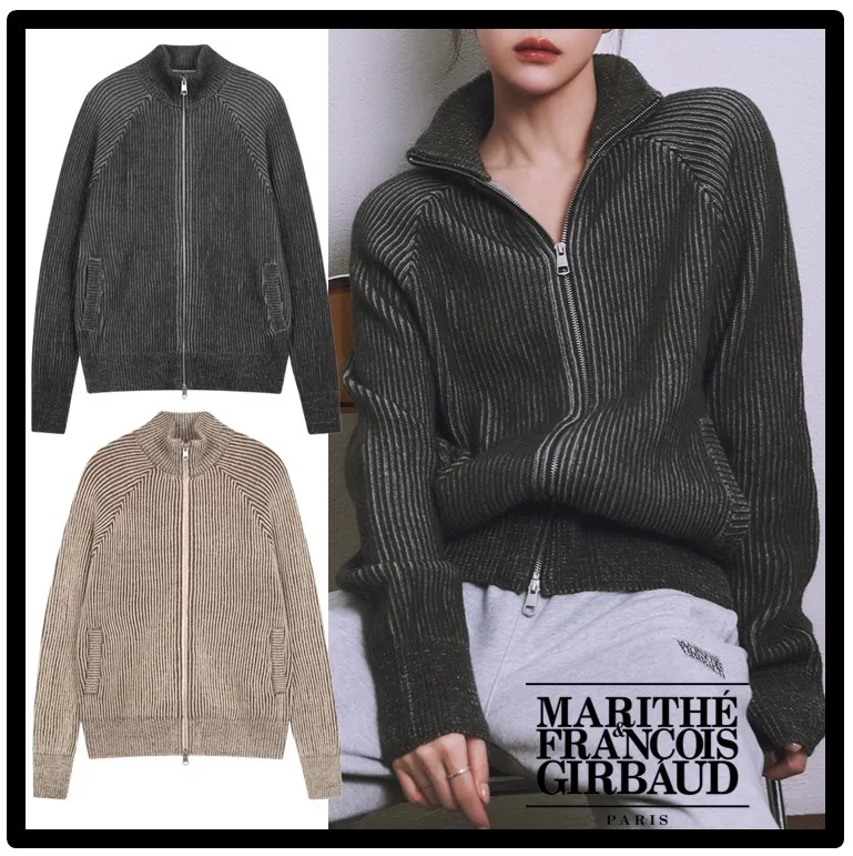 Marithe + Francois Girbaud Unisex Street Style Logo Cardigans