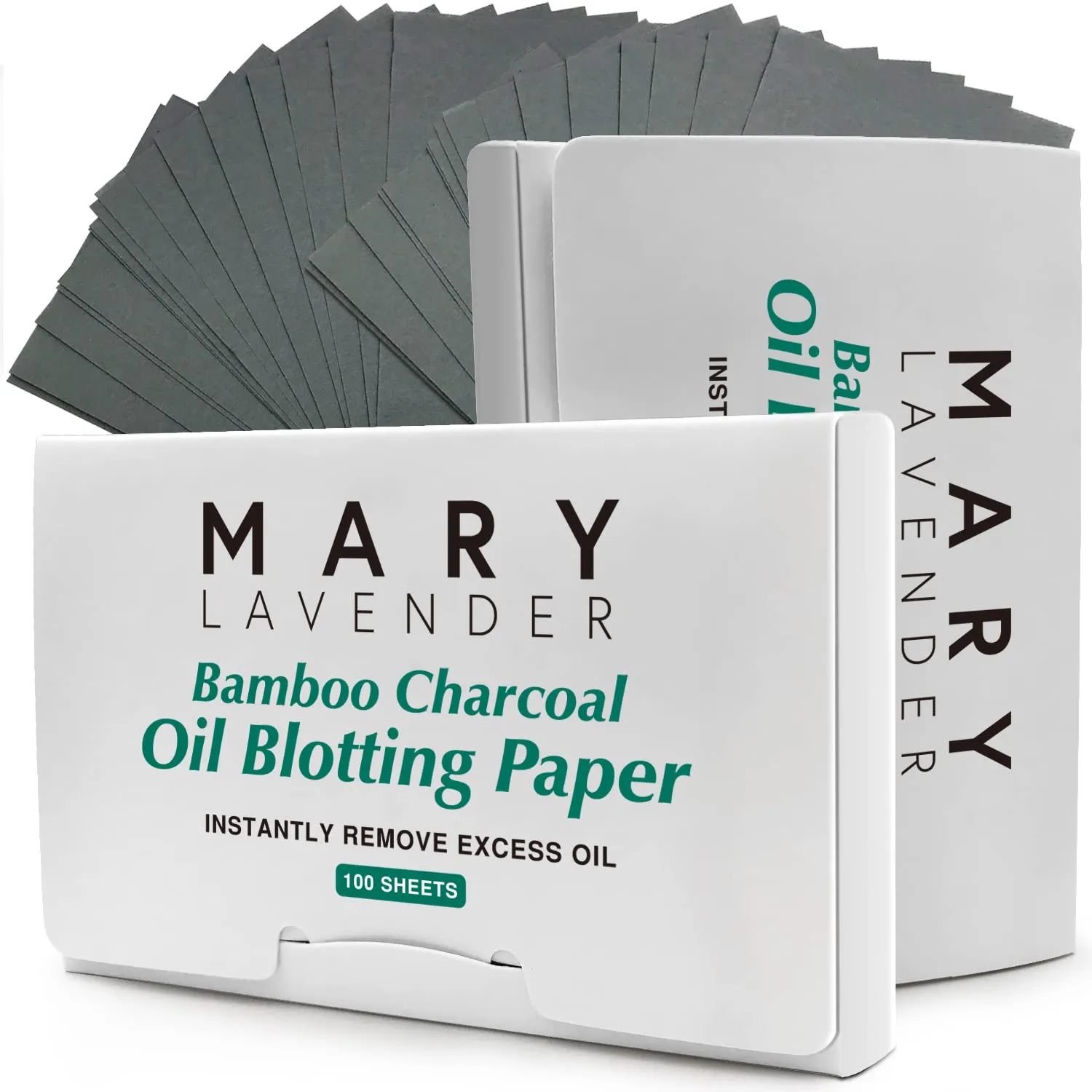 MARY LAVENDER Bamboo Charcoal Oil Blotting Paper Sheets for Face,100% Natural Absorbing Excess Shine Oil and Dirt Tissues for Bo