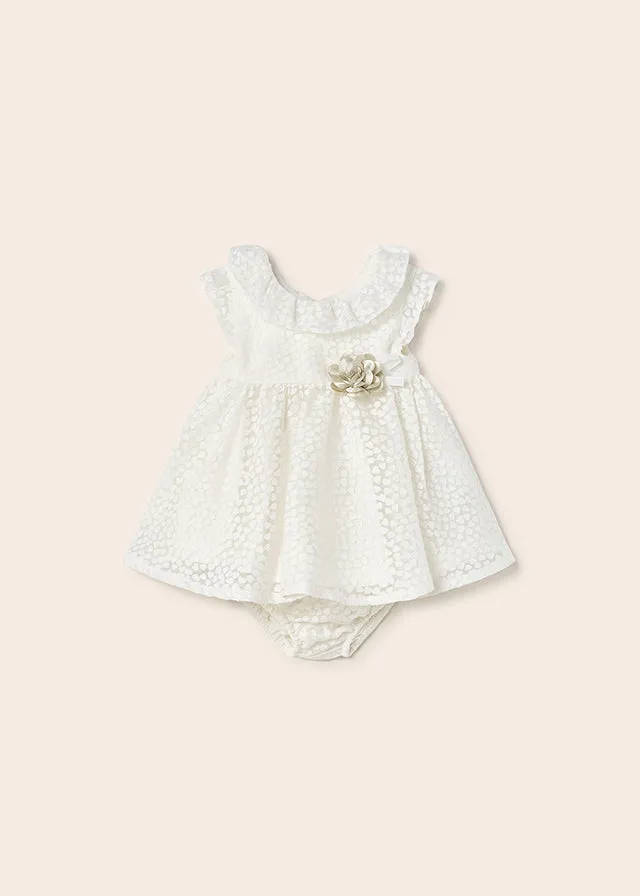 Mayoral Devore newborn girl dress - Natural