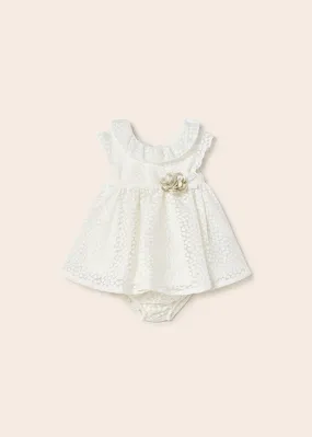 Mayoral Devore newborn girl dress - Natural