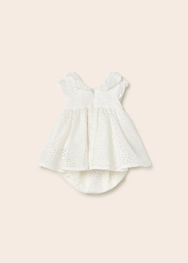 Mayoral Devore newborn girl dress - Natural