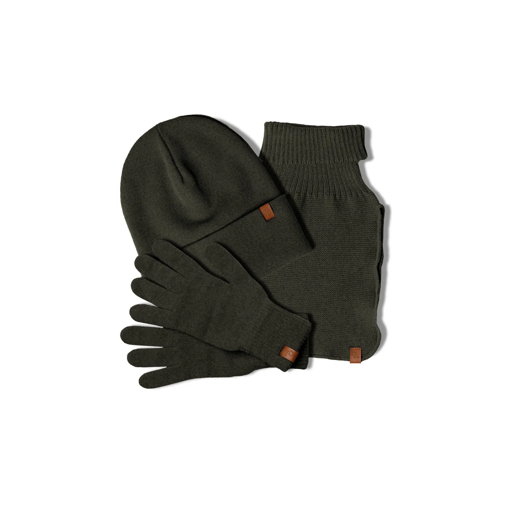 Men's Knit Beanie, Dickie, and Gloves Set