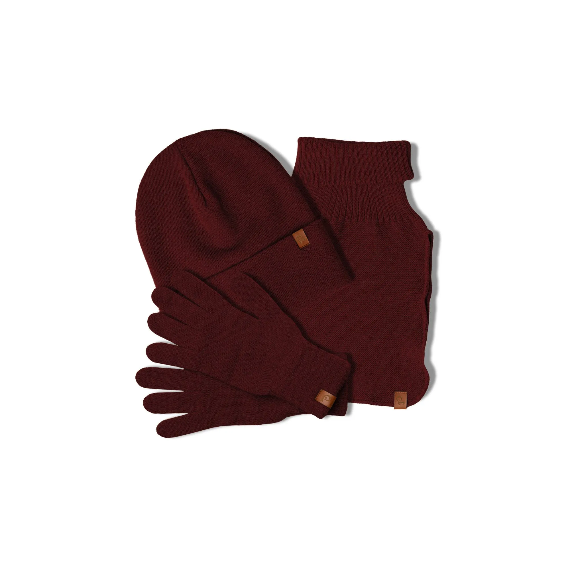 Men's Knit Beanie, Dickie, and Gloves Set