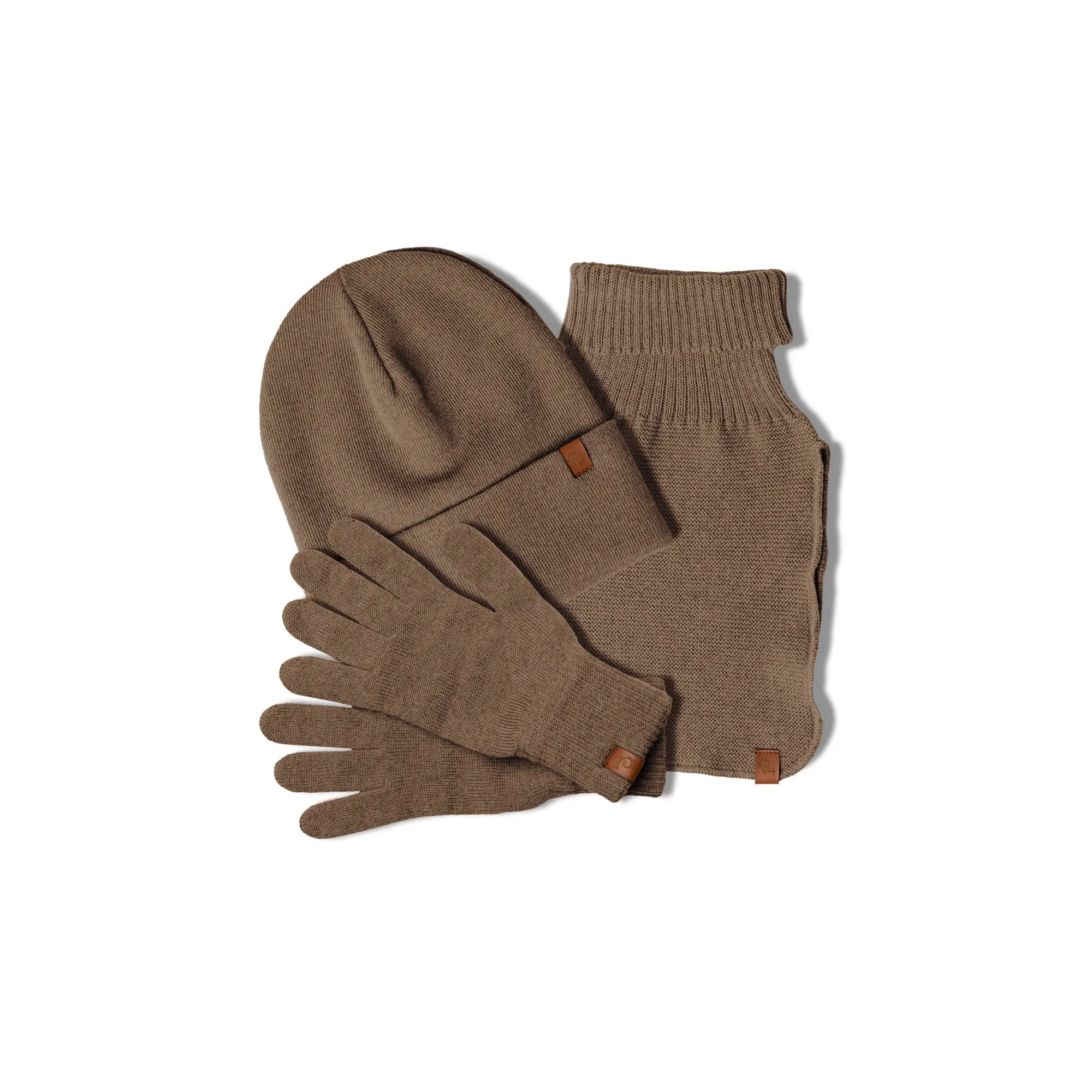 Men's Knit Beanie, Dickie, and Gloves Set