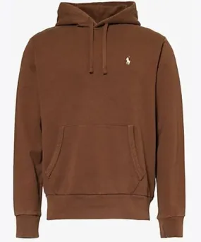 Men's Pale Russet Logo-Embroidered Cotton-Jersey Hoodie