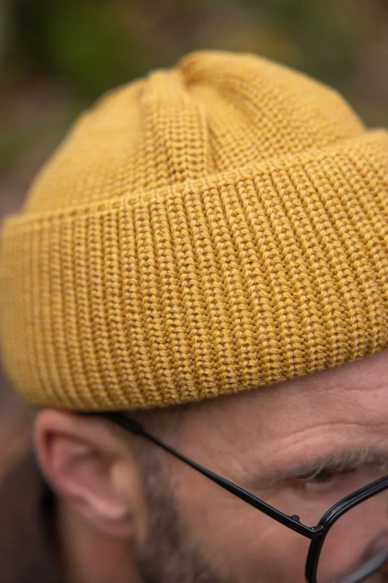 Merino Mustard Bifold Watch Cap