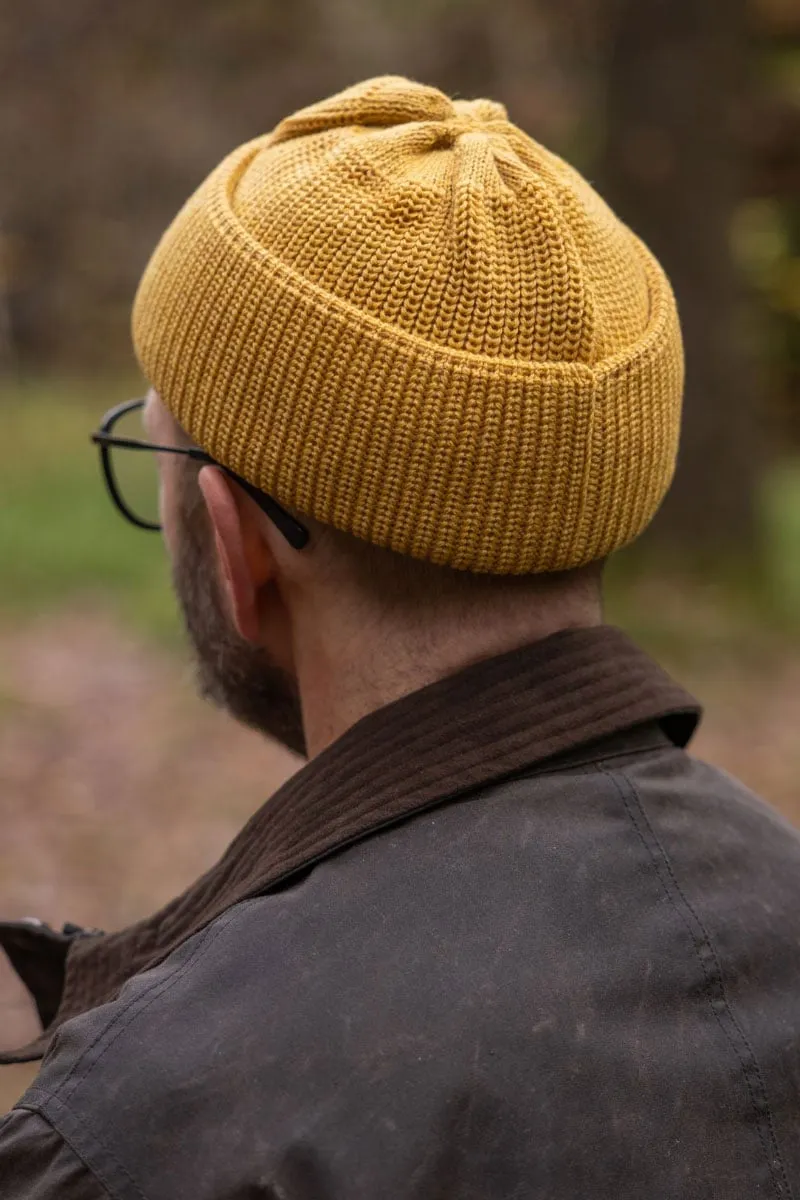 Merino Mustard Bifold Watch Cap