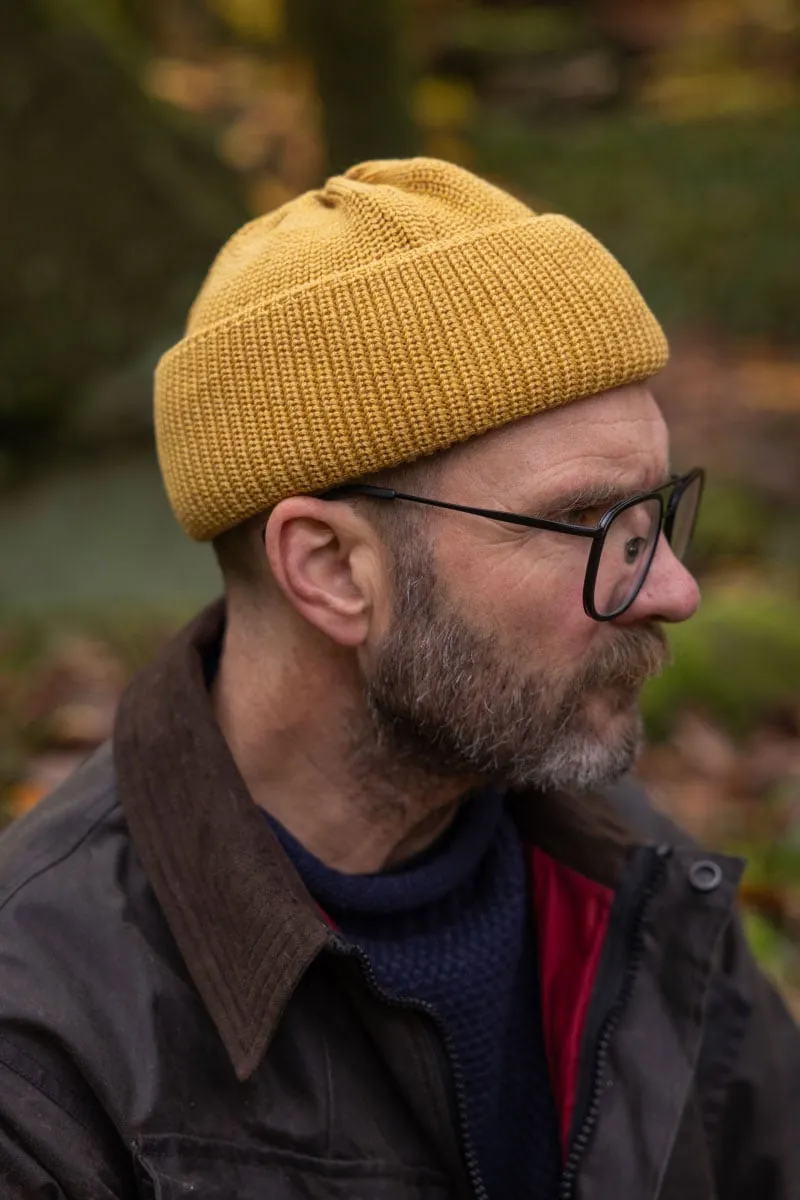 Merino Mustard Bifold Watch Cap