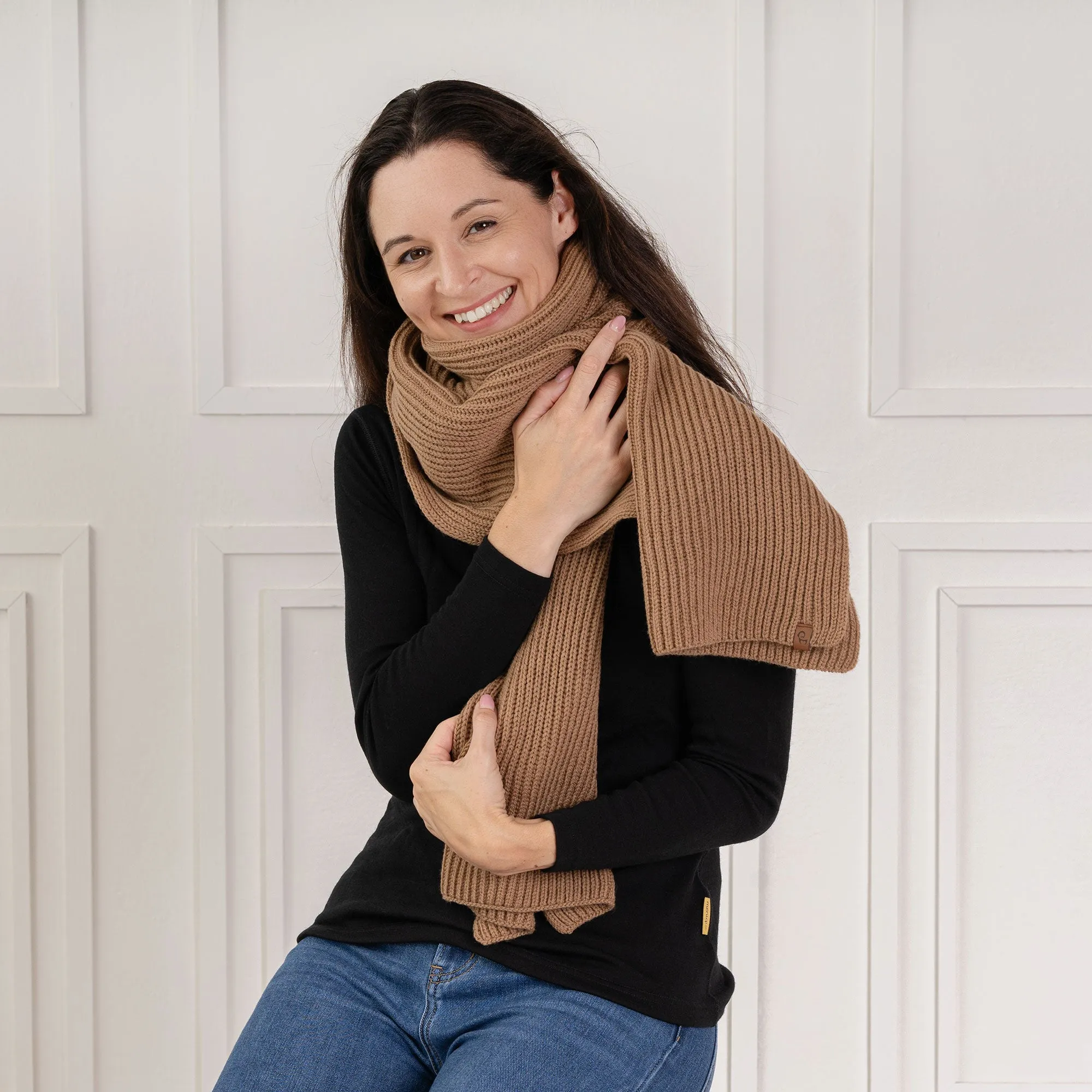 Merino Wool Chunky Knit Scarf for Women