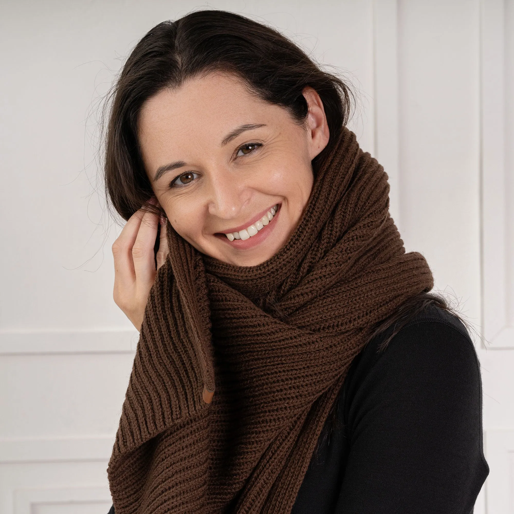 Merino Wool Chunky Knit Scarf for Women