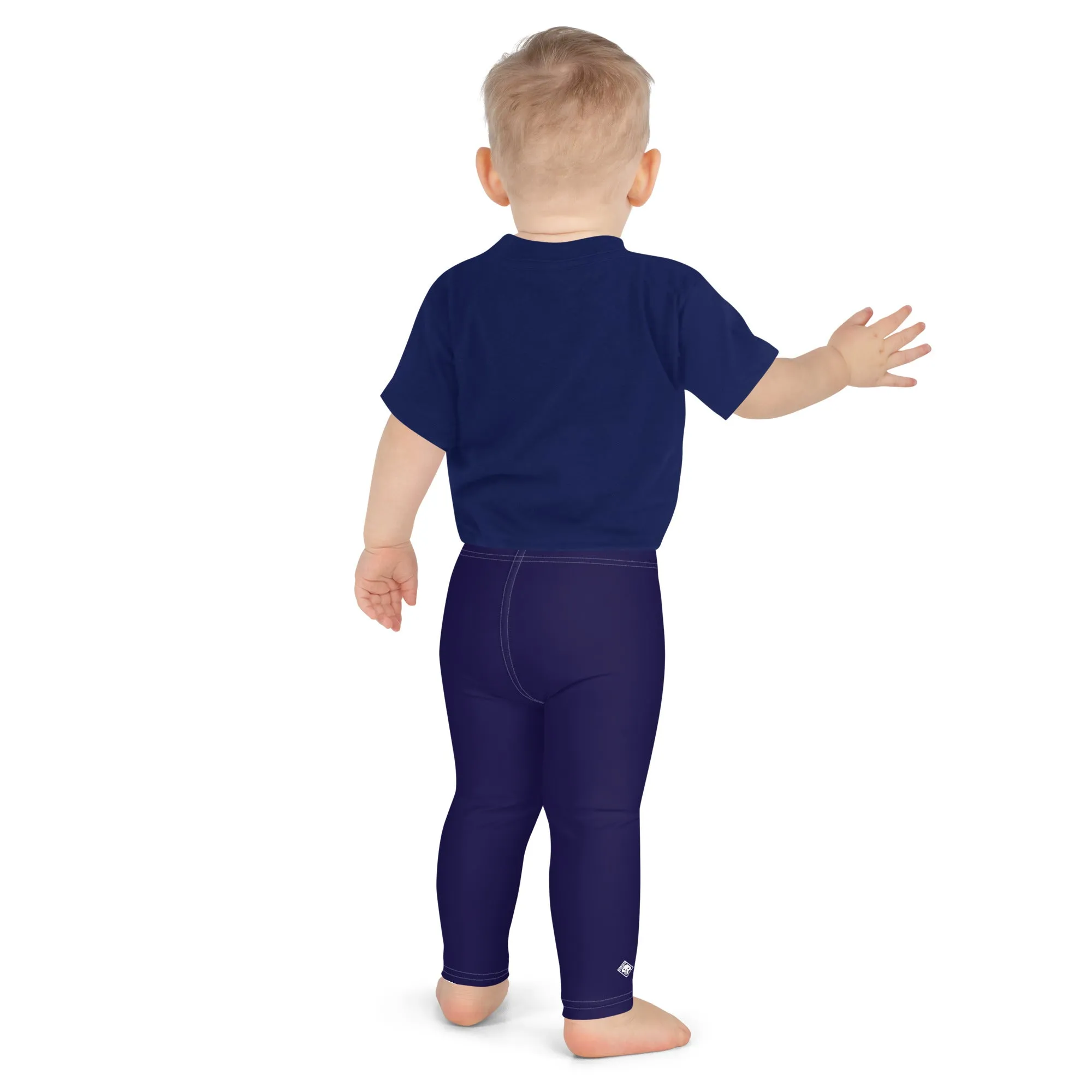 Midnight Blue Active Boys Solid Color Leggings for Sports