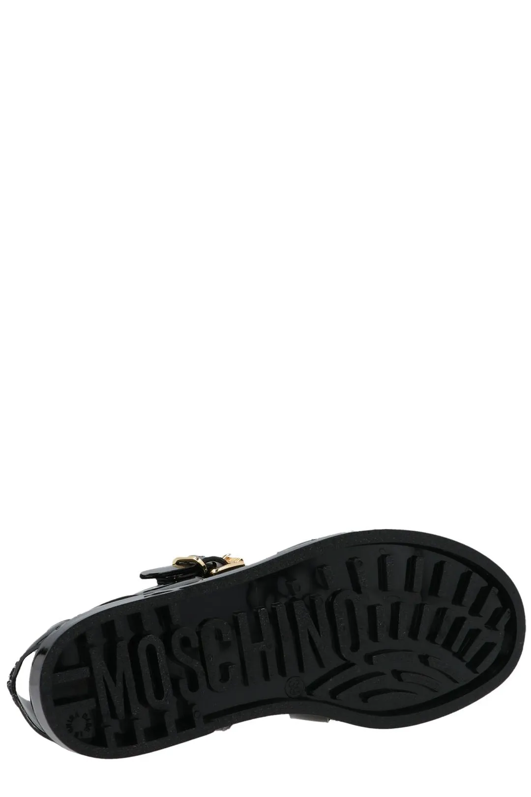 Moschino Logo Plaque Sandals with Cut-Out Design