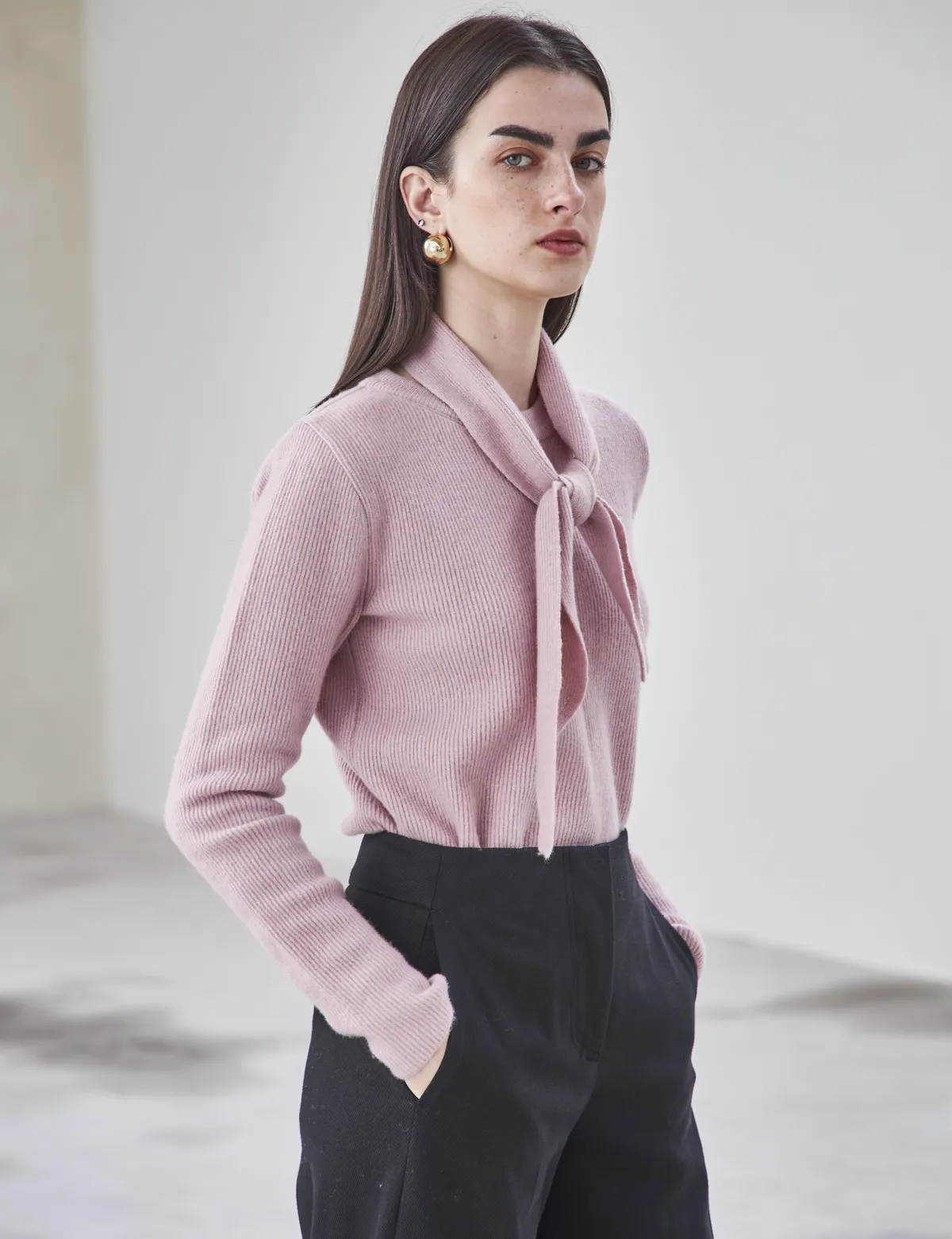 MUFFLER SWEATER - pink