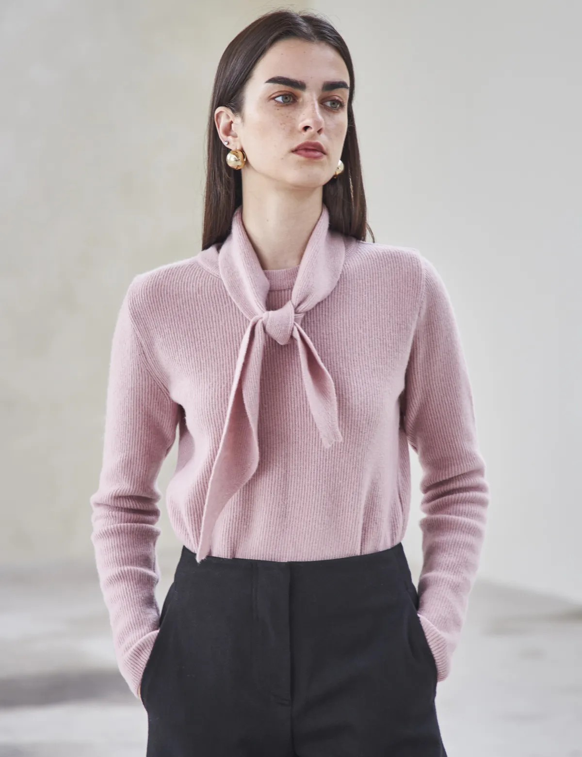 MUFFLER SWEATER - pink