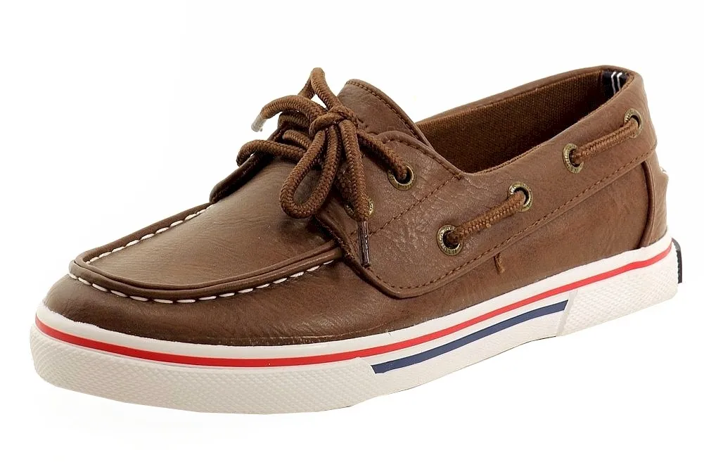 Nautica Boy's Galley Fashion Moc Toe Lace Up Boat Shoes (Youth Sizes 13-6)