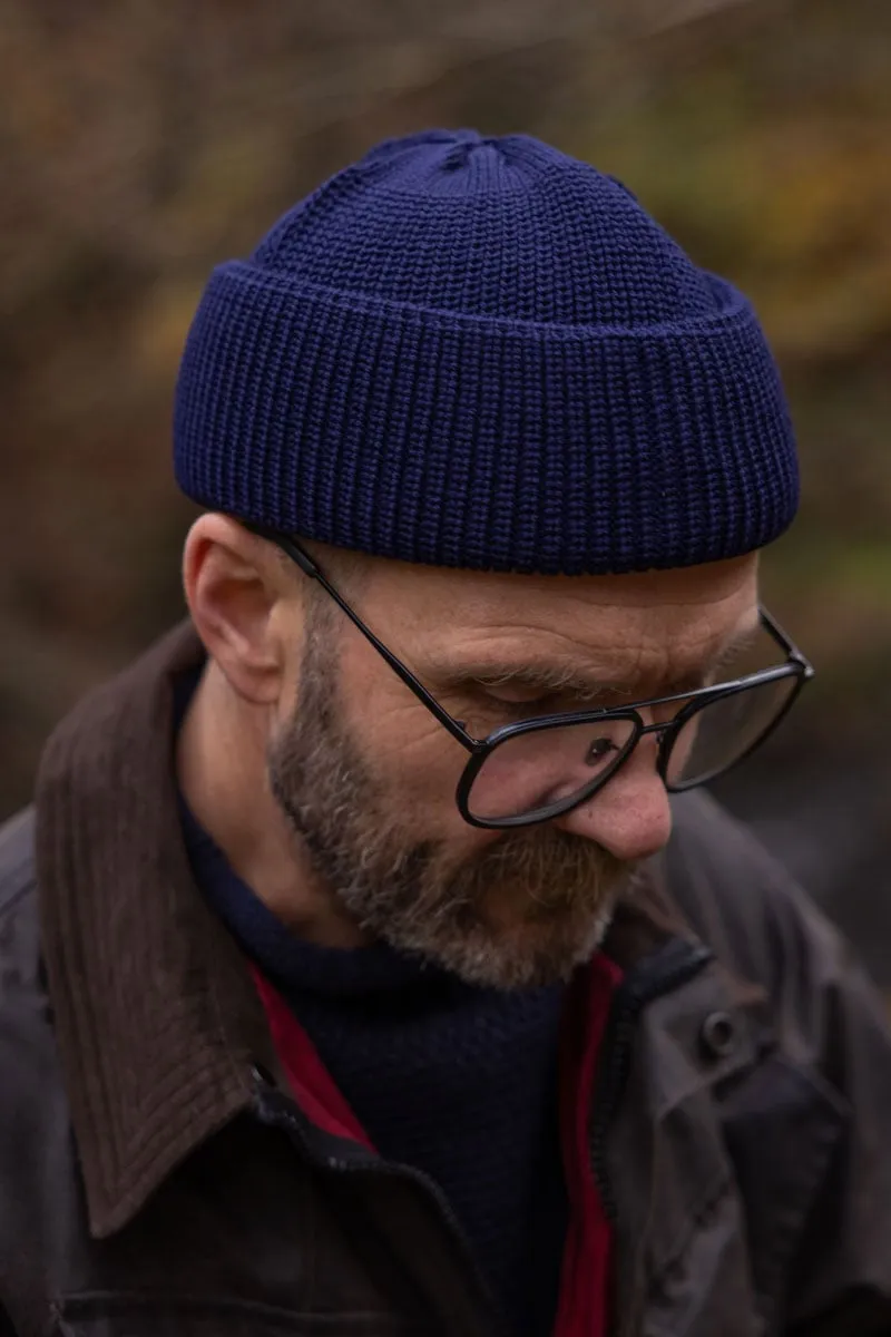 Navy Merino Bifold Watch Cap