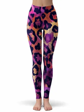 Fluorescent Leopard Print Leggings