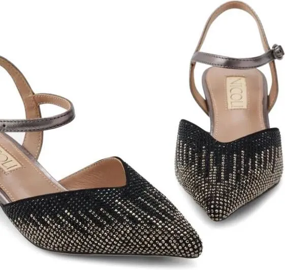 NICOLI Josias grey crystal sandals