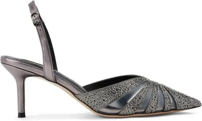 NICOLI Melissa crystal grey embellished sandals