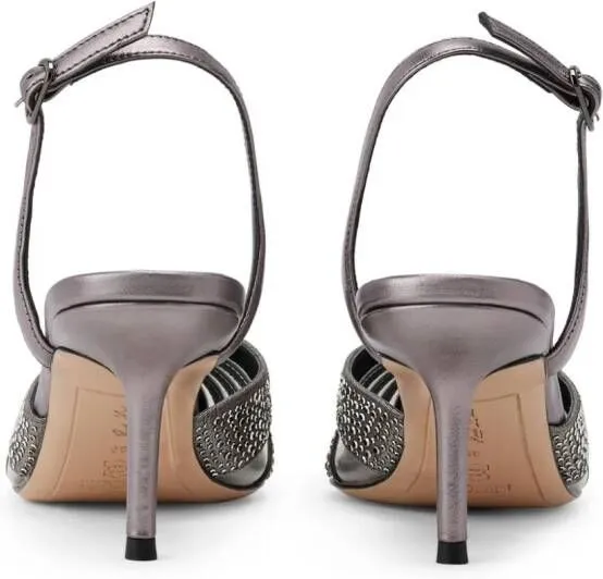 NICOLI Melissa crystal grey embellished sandals