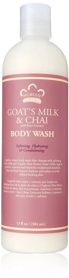 Nubian Heritage Body Wash Goat's Milk & Chai 13 fl oz (384 ml)
