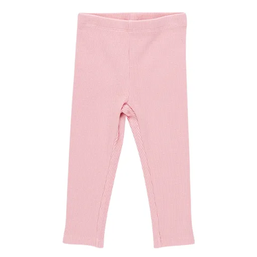 Organic Rib Leggings | Pink Chicken Girls | Apricot