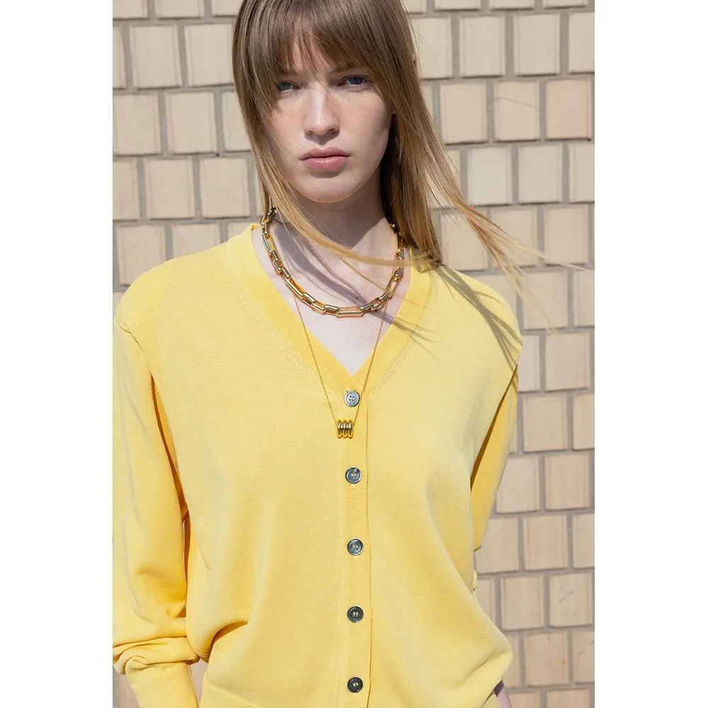 ORR Casual Style Cardigans - Nylon Long Sleeves Plain Office Look