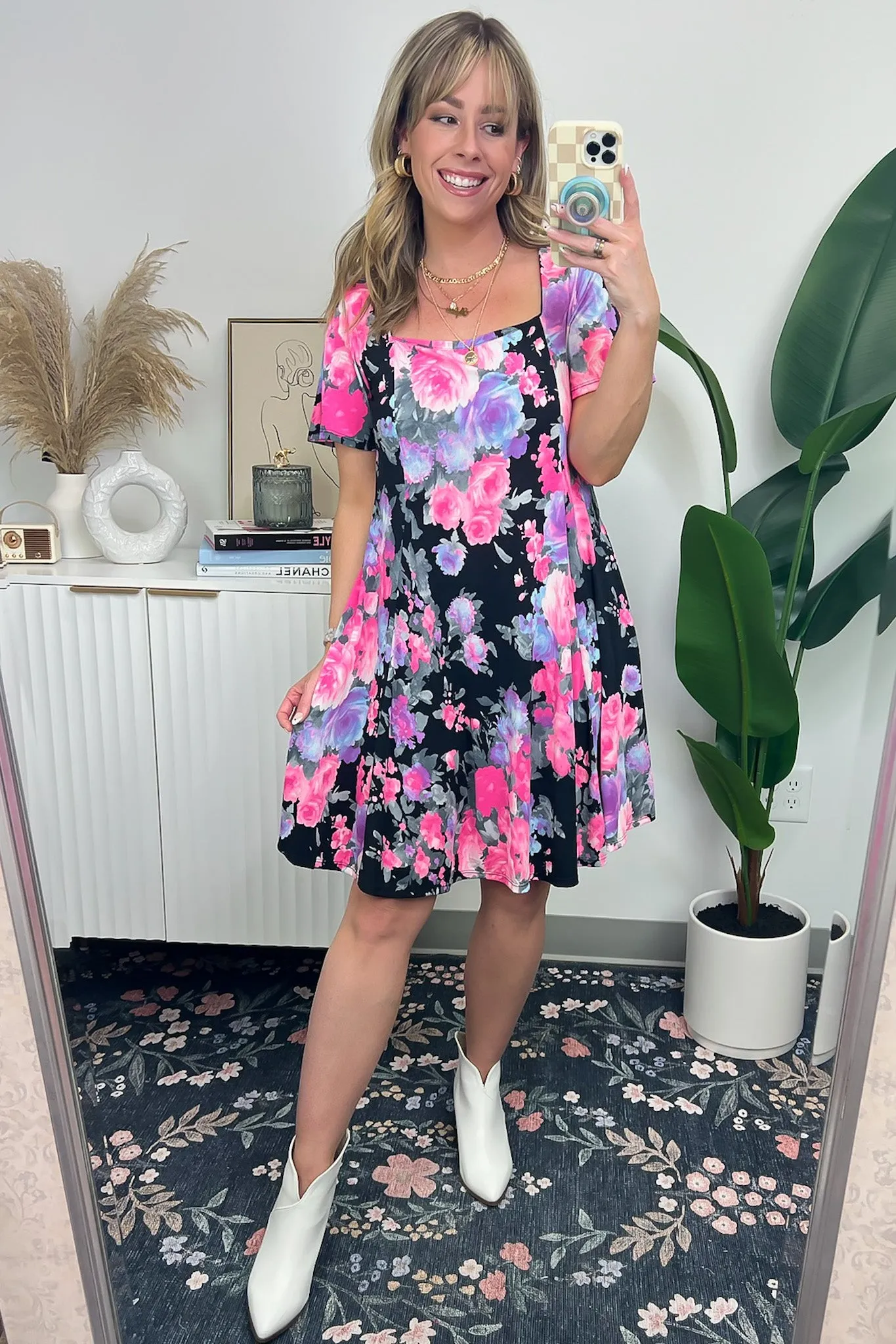 Parisah Square Neck Floral Dress