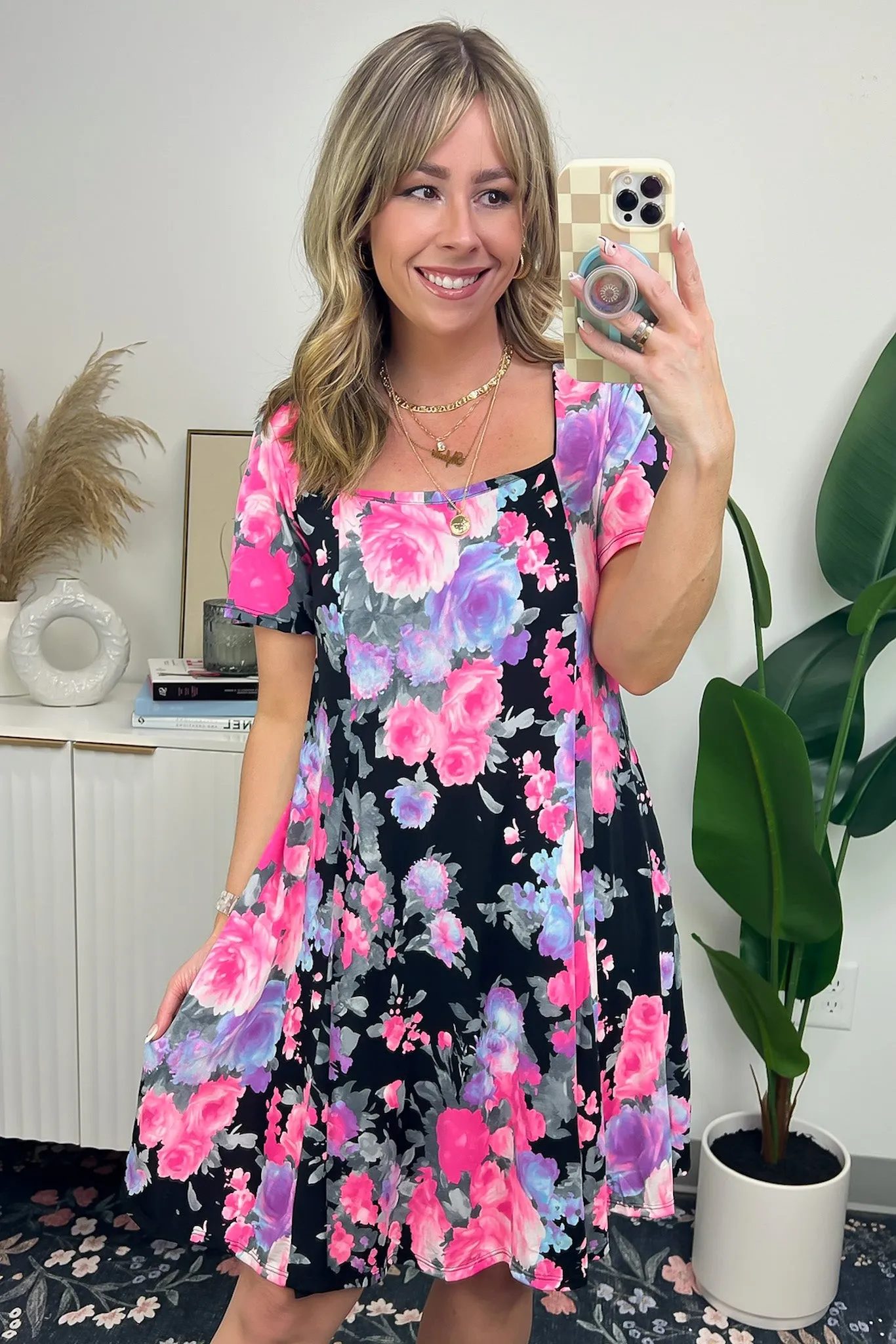 Parisah Square Neck Floral Dress