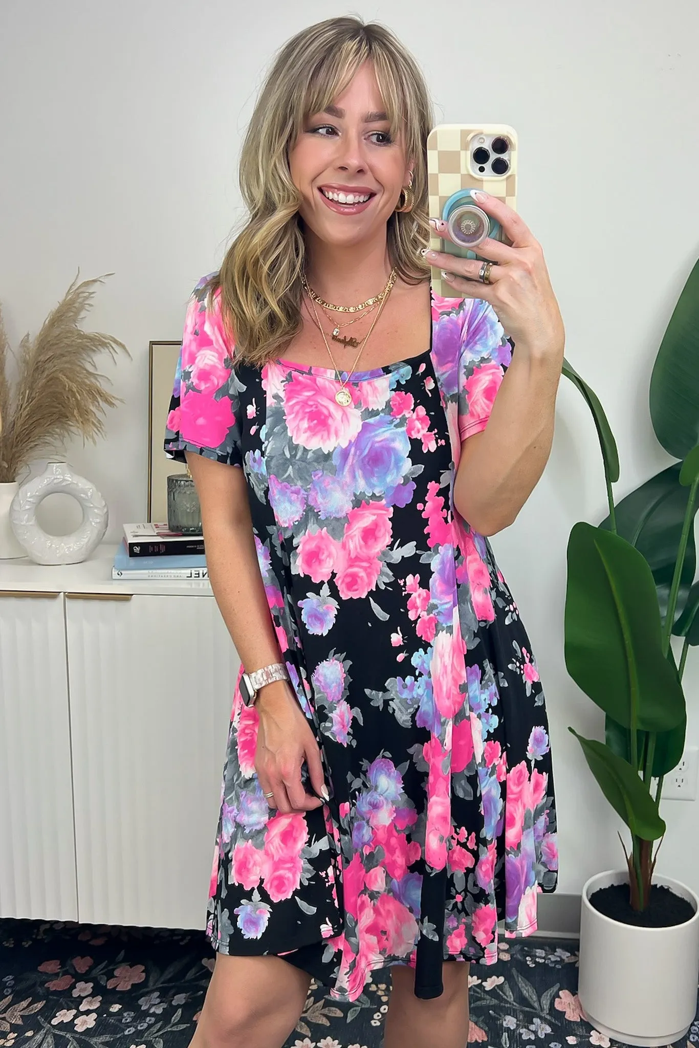 Parisah Square Neck Floral Dress